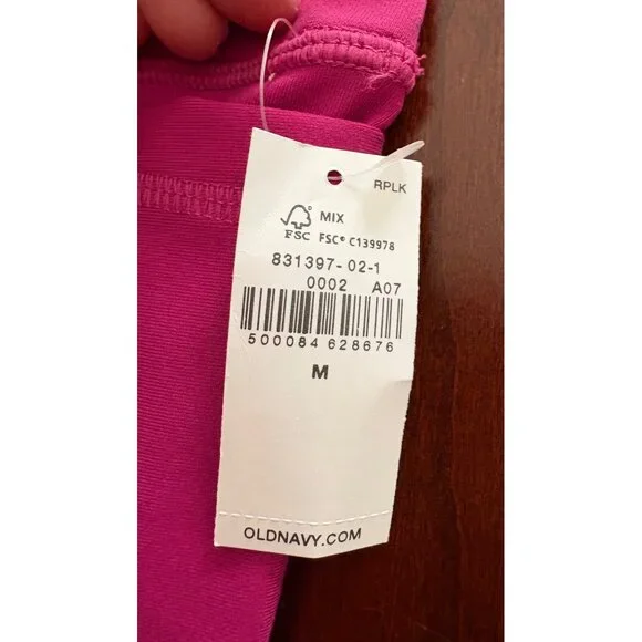 Old Navy NWT Active PowerPress High Rise Biker Shorts in Hot Pink Medium - Picture 5 of 10